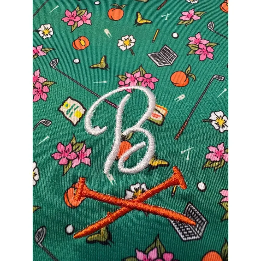 Barstool Golf Azalea Floral Print Performance Polo Shirt Mens Size Medium